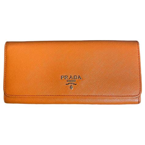 orange Prada wallet